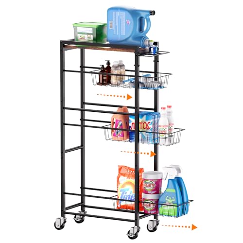 46% Off Slim Rolling Storage Cart with Pull-Out Baskets - Image 1