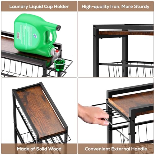 46% Off Slim Rolling Storage Cart with Pull-Out Baskets - Image 5