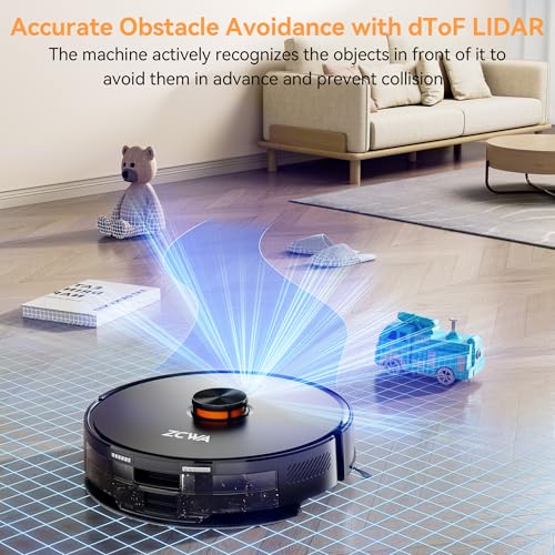 73% Off ZCWA Robot Vacuum with 10000Pa Suction & Self-Emptying - Image 3