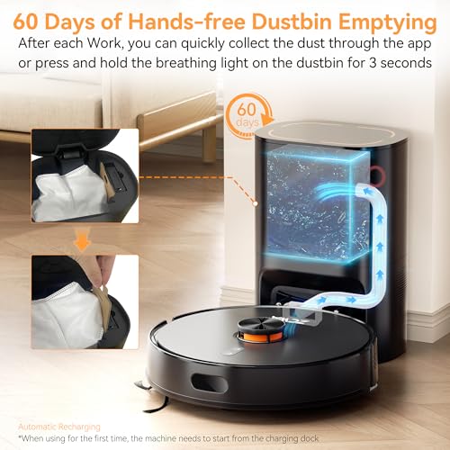 73% Off ZCWA Robot Vacuum with 10000Pa Suction & Self-Emptying - Image 4