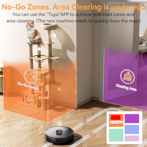 73% Off ZCWA Robot Vacuum with 10000Pa Suction & Self-Emptying - Image 6