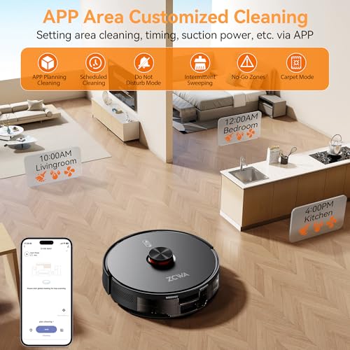 73% Off ZCWA Robot Vacuum with 10000Pa Suction & Self-Emptying - Image 7