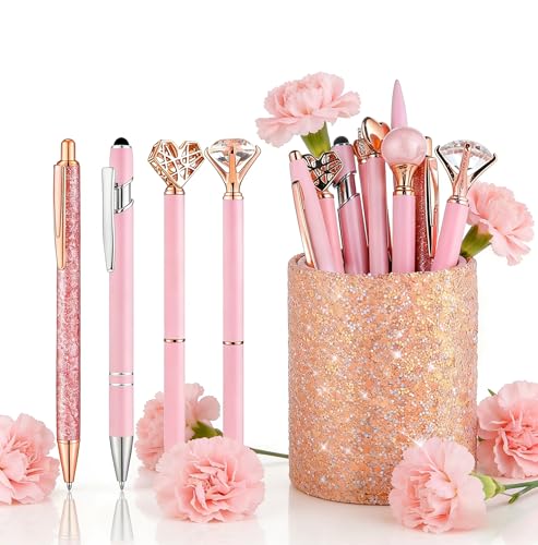 13% Off BESARTE 9 Pcs Pink Pens with Pen Holder