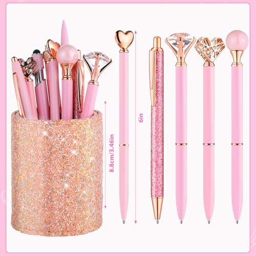 13% Off BESARTE 9 Pcs Pink Pens with Pen Holder - Image 3