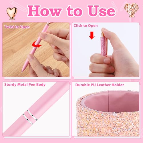 13% Off BESARTE 9 Pcs Pink Pens with Pen Holder - Image 6