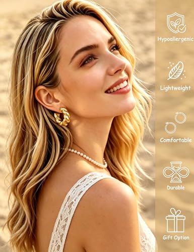 36% Off 16 Pairs Starfish Gold Hoop Earrings Set for Women - Image 4