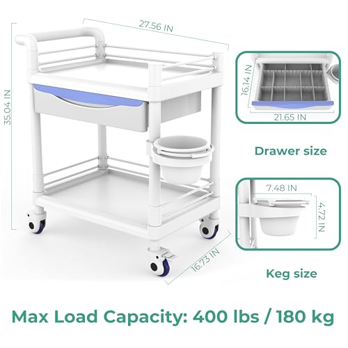 Bravique Rolling Utility Cart with XL Divided Drawer - Image 6