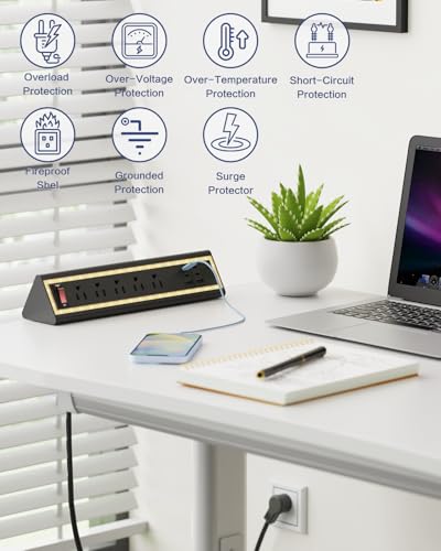 40W Fast Charging Desk Clamp Power Strip with Nightlight - Image 5