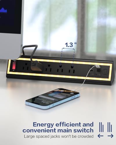 40W Fast Charging Desk Clamp Power Strip with Nightlight - Image 6