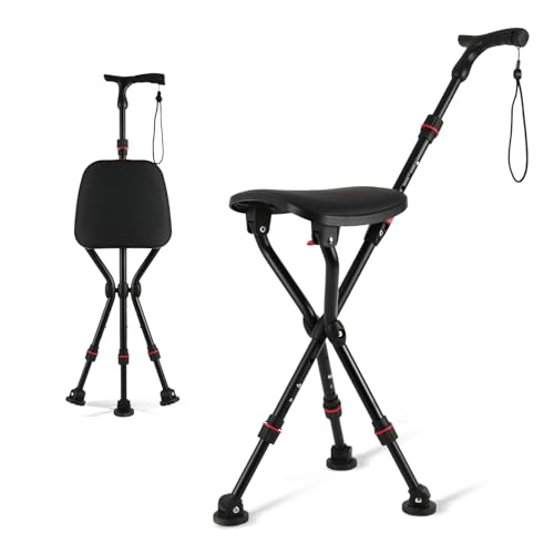 Heavy-Duty Walking Cane Chair with Seat Holds 400 lbs