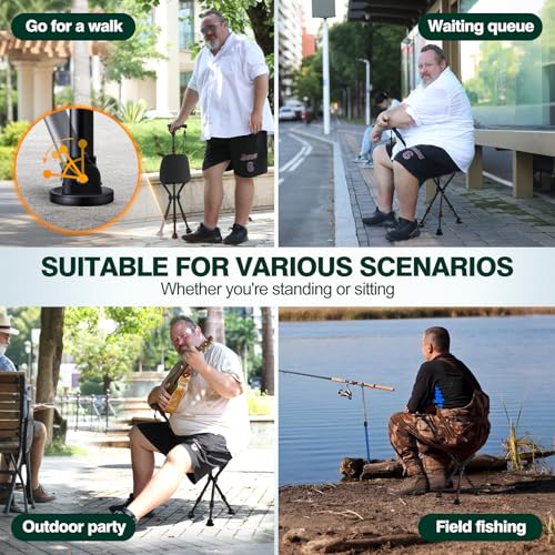 Heavy-Duty Walking Cane Chair with Seat Holds 400 lbs - Image 2