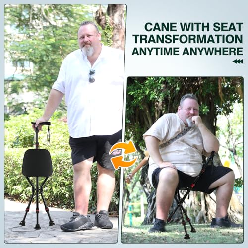 Heavy-Duty Walking Cane Chair with Seat Holds 400 lbs - Image 4