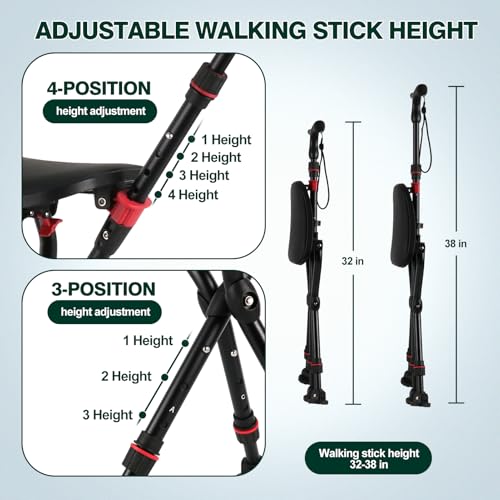 Heavy-Duty Walking Cane Chair with Seat Holds 400 lbs - Image 7