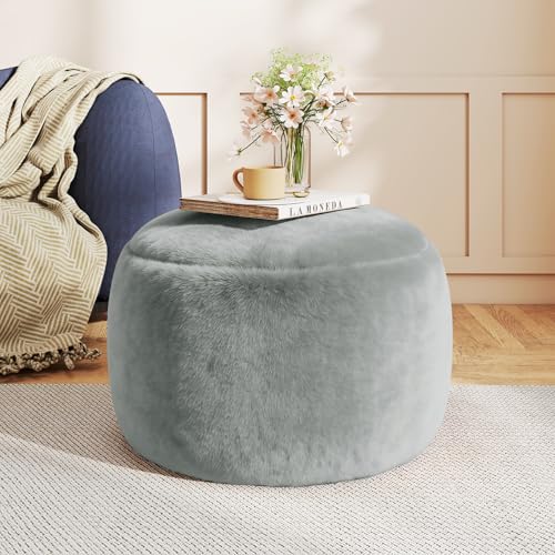 50% Off! Faux Fur Pouf Ottoman Foot Rest - $19.99 - Image 1