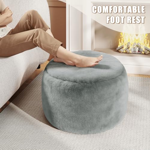 50% Off! Faux Fur Pouf Ottoman Foot Rest - $19.99 - Image 4