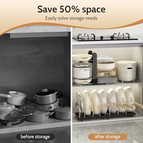 30% Off Foldable Pots & Pans Organizer for Kitchen Cabinets - Image 6