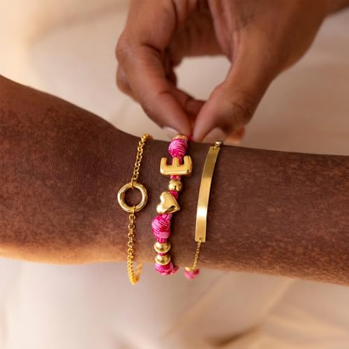 20% Off Gold-Plated Bubble Initial Bracelet for Women - Image 2
