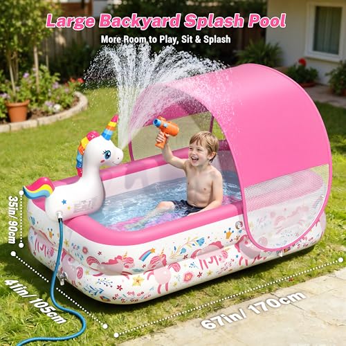 Unicorn Kiddie Pool with Canopy & Sprinkler - 25% Off - Image 2
