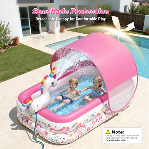 Unicorn Kiddie Pool with Canopy & Sprinkler - 25% Off - Image 3