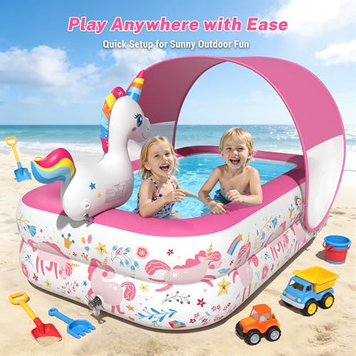 Unicorn Kiddie Pool with Canopy & Sprinkler - 25% Off - Image 6