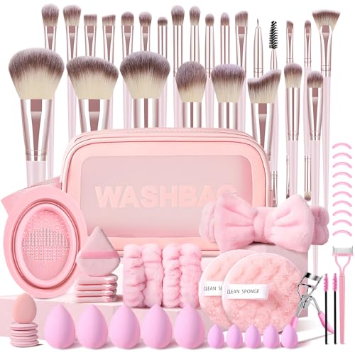52% Off KUORYZAL 66Pcs Pink Makeup Brush Set + Code - Image 1