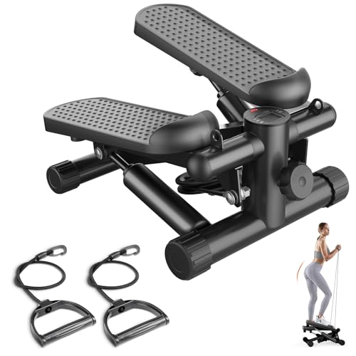 Sweetcrispy Mini Stepper with Bands for Full Body Workout