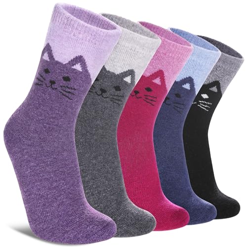 50% Off FNOVCO Wool Socks for Women – 5 Pairs
