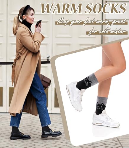 50% Off FNOVCO Wool Socks for Women – 5 Pairs - Image 2