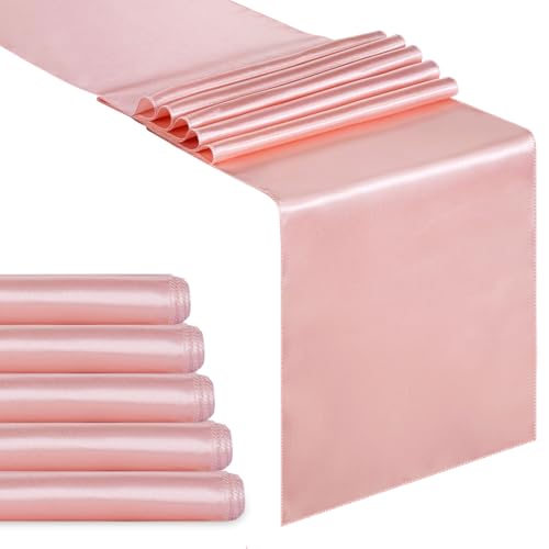 5-Pack Rose Gold Satin Table Runners at $9.99 - Image 1