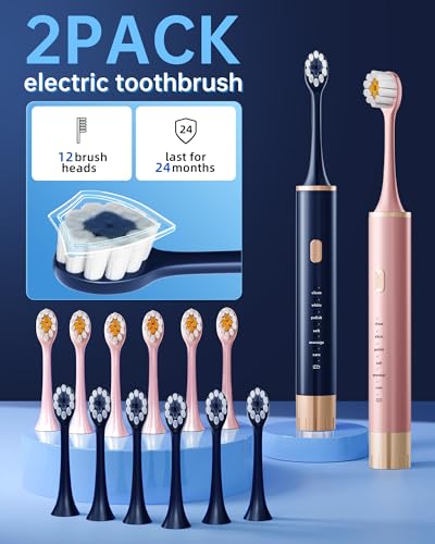 13.98 Aneebart Electric Toothbrush 12 Brush Heads - Image 2