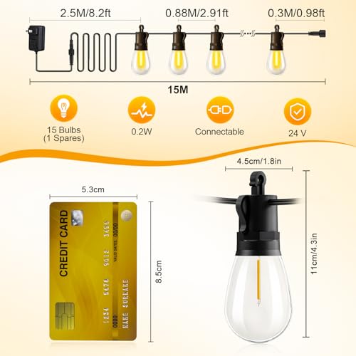 37% Off TBOSW 50Ft Outdoor String Lights - Image 2