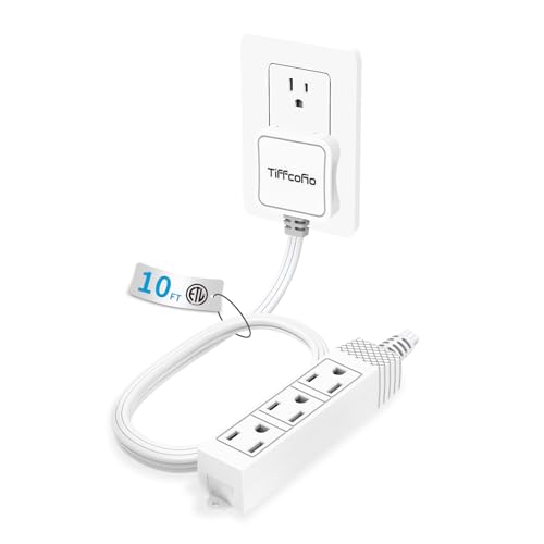 50% Off TiFFCOFiO Flat Plug Outlet Strip 10Ft
