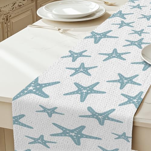 Blue Starfish Table Runner 13x72 Inch - Nautical Beach Decor - Image 3