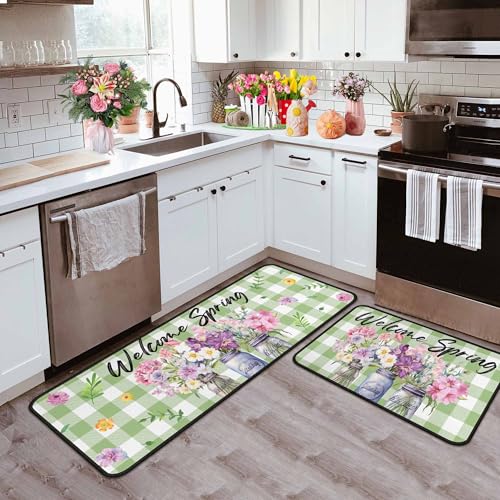 30% Off Spring Kitchen Rugs Set of 2 Non Slip Mats - Image 1