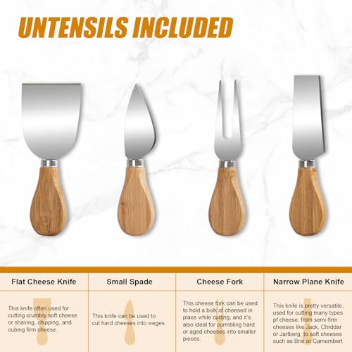 Bamboo Charcuterie Board Set with Drawer - Great Gift - Image 3