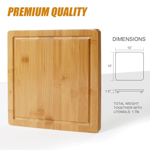 Bamboo Charcuterie Board Set with Drawer - Great Gift - Image 6