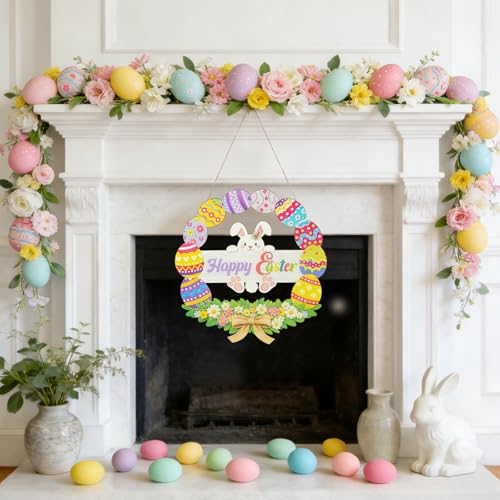 43% Off Easter Wooden Wreath for Front Door Decor - Image 4