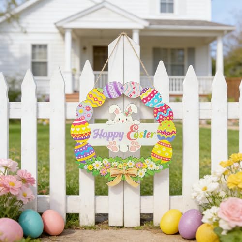 43% Off Easter Wooden Wreath for Front Door Decor - Image 6