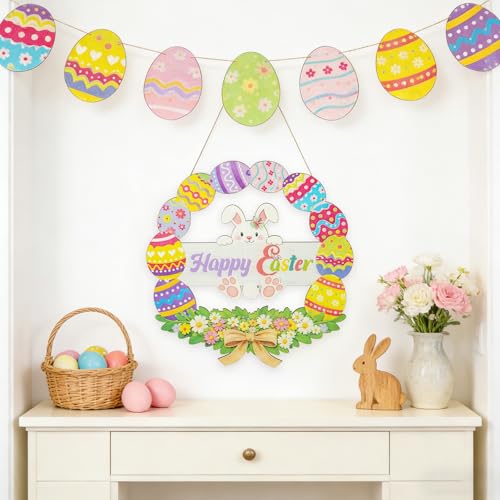 43% Off Easter Wooden Wreath for Front Door Decor - Image 7