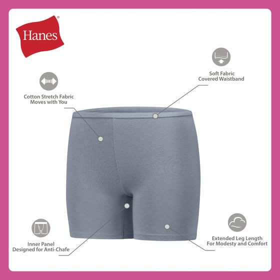 45% Off Hanes Girls Cotton Stretch Play Shorts 4-Pack - Image 3