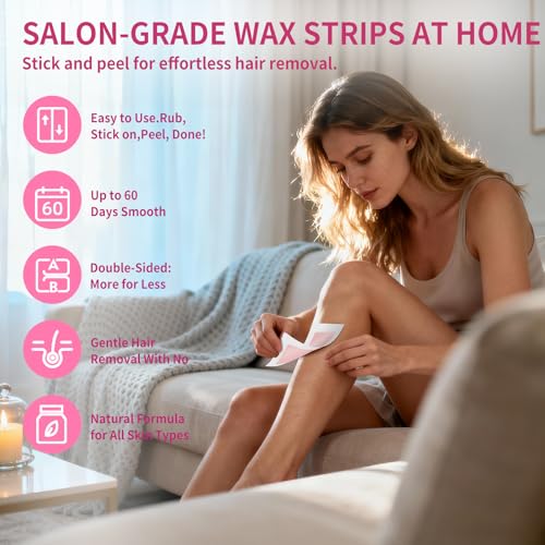 50% Off 60 Pcs Wax Strips Kit for Women Hair Removal - Image 3
