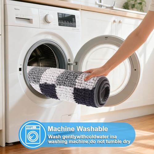 50% Off BSSN 3-Piece Black Chenille Bathroom Rug Set - Image 6