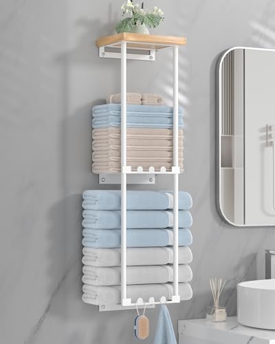 50% Off HapiRm Towel Rack with Shelf for Bathroom