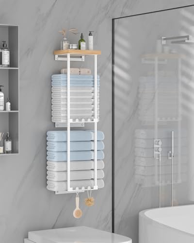 50% Off HapiRm Towel Rack with Shelf for Bathroom - Image 2