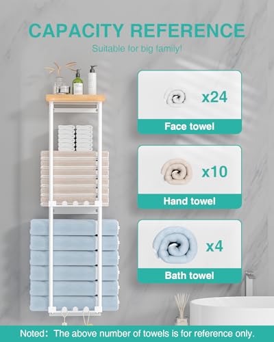 50% Off HapiRm Towel Rack with Shelf for Bathroom - Image 4