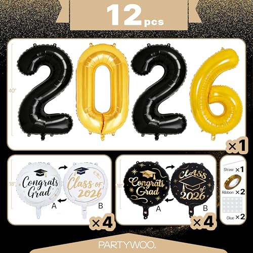 PartyWoo Graduation Balloons Set for Class of 2026 - Image 4