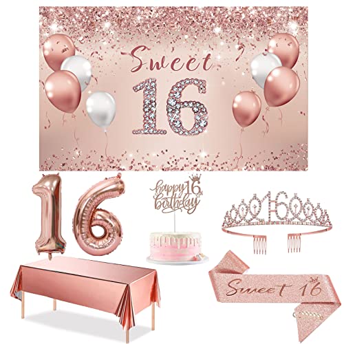 5% Off Sweet 16 Birthday Party Decorations Set for Girls - Image 1