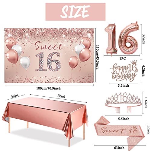 5% Off Sweet 16 Birthday Party Decorations Set for Girls - Image 5