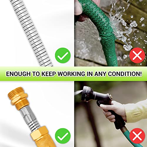 25FT Stainless Steel Garden Hose with 8-Pattern Nozzle - $32.98 - Image 3