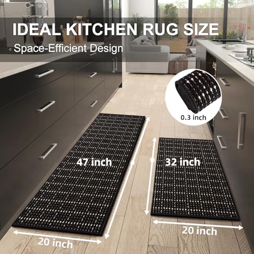 47% Off eqivei Kitchen Rugs Non Skid Washable Set of 2 - Image 2